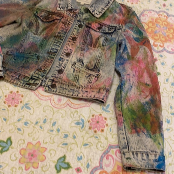 Girls Colorful Jean Jacket Size L Thread and Supply Brand 😊 - Picture 6 of 12